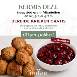 500 gr frikadellen + 350 gr krieken GRATIS