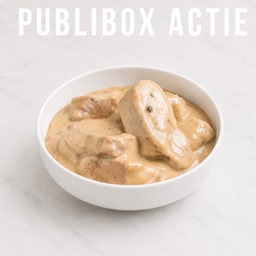 Publibox actie varkenshaas in vleessaus 1kg kopen + 500 gr GRATIS 