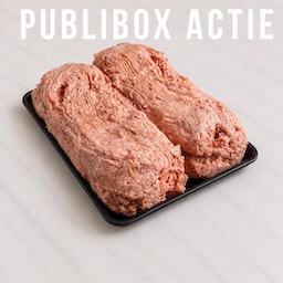 Publibox actie gemengd gehakt 1kg kopen + 500 gr GRATIS