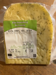 Bieslook knoflook kaas ca 500 gram Eko boerderij de eerste BIO