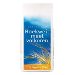 Boekweitmeel volkoren De Nieuwe band, 500 gram. Boekweitmeel volkoren De Nieuwe band, 500 gram.