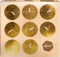 Waxinelichtjes, bijenwas, 9 stuks