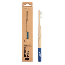 Bamboe tandenborstel blauw soft Hydrophil 1 st BIO