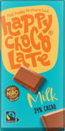 chocolade reep melk 34% happy chocolate BIO
