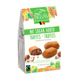 Chocoladetruffels hazelnoot Belvas 100 gram BIO Chocoladetruffels hazelnoot Belvas 100 gram BIO