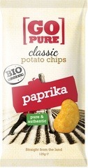 Classic chips paprika Go Pure 125 gram BIO Classic chips paprika Go Pure 125 gram BIO