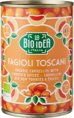Fagioli Toscani (cannellinibonen in tomatensaus) La Bio Idea 400 gram