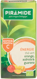 Groene thee energie (sinaasappel, acerola & guarana) Piramide BIO