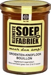 Groente knoflook bouillon Kleinste SoepFabriek 400 ml BIO Groente knoflook bouillon Kleinste SoepFabriek 400 ml BIO