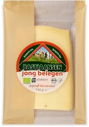 Kaas jong belegen plakken Bastiaansen 150 gram BIO Kaas jong belegen plakken Bastiaansen 150 gram BIO