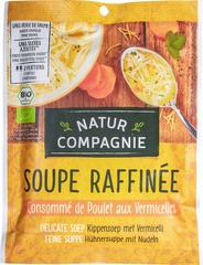 Kippensoep vermicelli instant 2-kops Natur Compagnie 40 gram BIO Kippensoep vermicelli instant 2-kops Natur Compagnie 40 gram BIO
