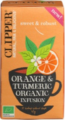 Kruidenthee sinaasappel kurkuma Clipper 20x2.0g