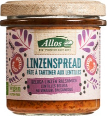 Linzenspread balsamico Allos 140 gram BIO