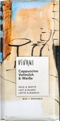 Melk-/ witte chocolade - cappuccino Vivani 100 gram