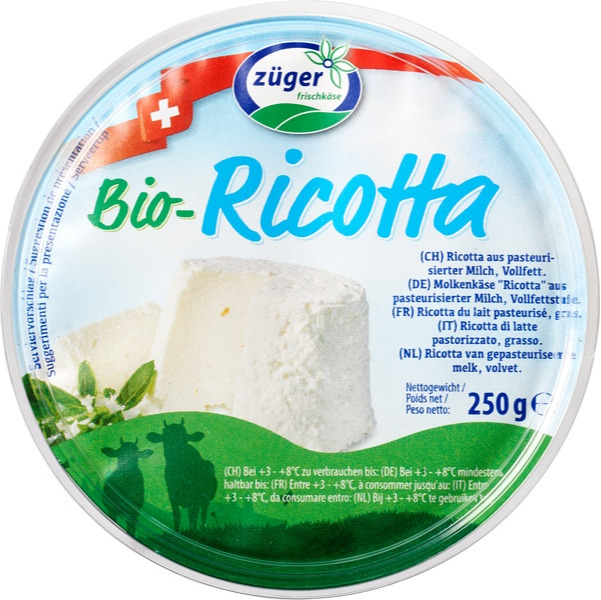 Ricotta Züger 250 gram BIO - Biowinkel Hart voor aarde NL-BIO-01