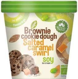 Soja ijs brownie cookie dough caramel Ice Cream Factory 500 ml BIO