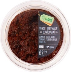 Tapenade zontomaat LeQrs 100 gram (op bestellling) BIO Tapenade zontomaat LeQrs 100 gram (op bestellling) BIO