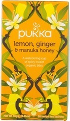Thee Lemon-ginger & manuka honey, Pukka 20 builtjes BIO