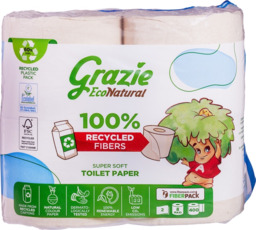 Toiletpapier 2-laags 8 rol Grazie Natural 8 st Toiletpapier 2-laags 8 rol Grazie Natural 8 st