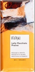 Witte chocolade - praliné/macchiato Vivani 100 gram BIO