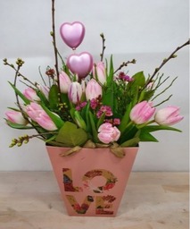 Tulpenboeket Haerts roze mix XXL