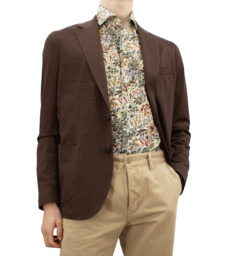 Brown cotton oxford jacket
