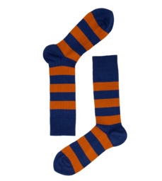 Socks Awning Stripe Cobalt / Orange