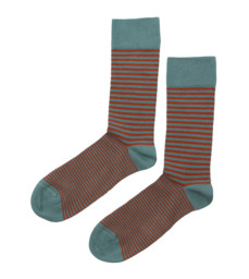 Socks Striped Cyan / Orange