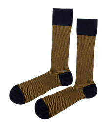 Socks Vertical Stripe Yellow / Navy