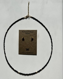 Kado 72:  Onyx ketting goud met  oorbellen onyx (6) 