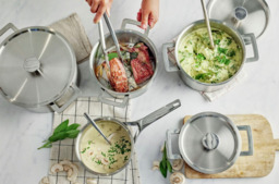 Demeyere LINO 3 pannenset, 5 delig van € 409,00 nu € 285,00 Demeyere LINO 3 pannenset, 5 delig van € 409,00 nu € 285,00