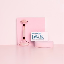 Rouleau en quartz rose & Patchs Faciaux pour le front et la zone entre les sourcils Rouleau en quartz rose & Patchs Faciaux pour le front et la zone entre les sourcils