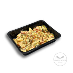 Pasta penne met zalm