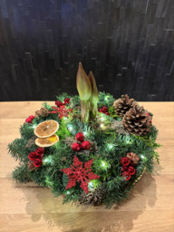 kerstarrangement rood