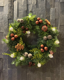 Kerstkrans koperbruin